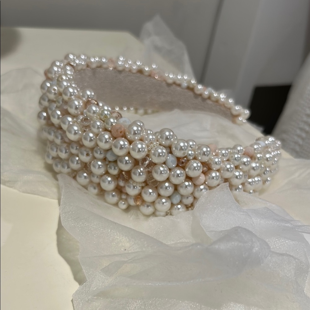 Handmade princess headband adorned with pearls. I wore it at my wedding.